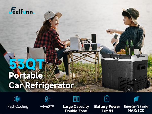 Amazon.com: Feelfunn Car Fridge Portable 12 Volt
