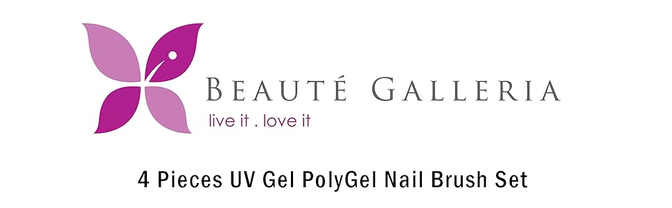 Beaute Galleria 4 Pieces UV Gel Polygel Nail Brushes