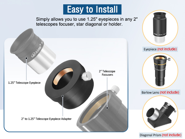 Amazon.com : Alstar 2 inch to 1.25 inch Telescope Eyepiece