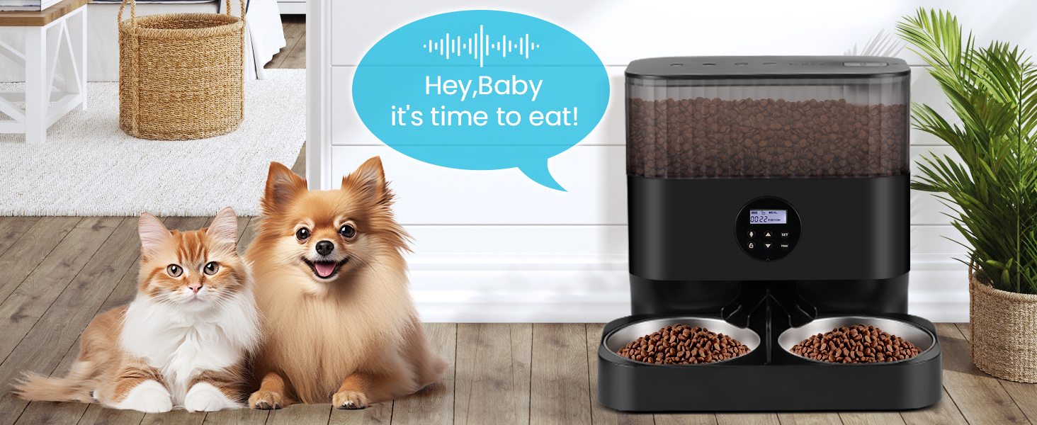 Sailvono Automatic Cat Feeders for 2 Cats, 5L Elevated