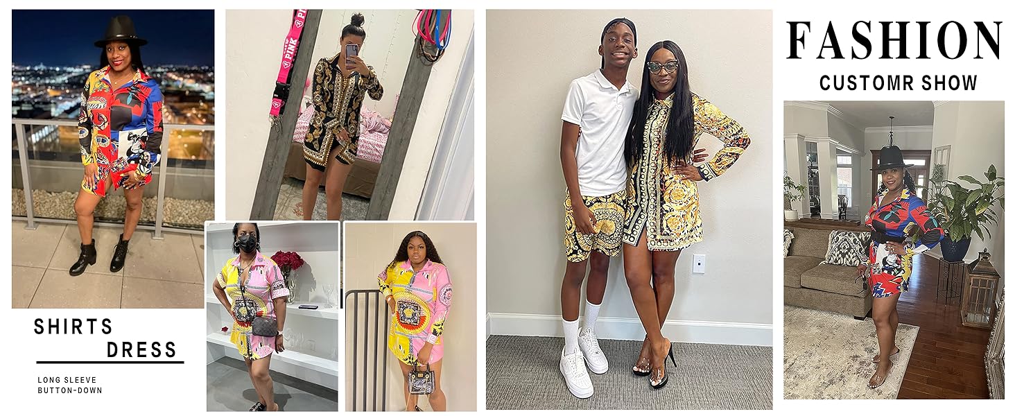 Women's Sexy Floral Blouses Loose Long Sleeve Button Down Tops 2