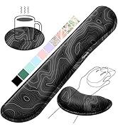 Gimars Enlarge Silky and Superfine Fabric Gel Memory Foam Keyboard Wrist Rest Set, Ergonomic Keyb...