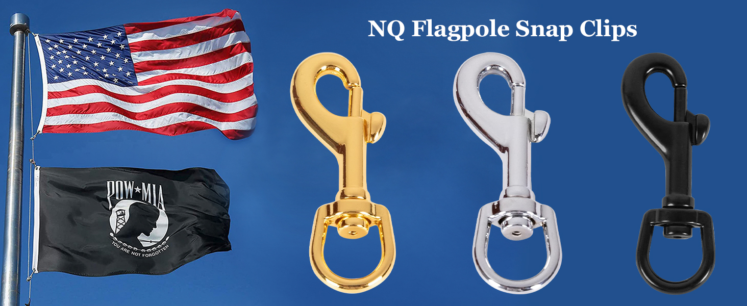 NQ Flag Swivel Snap Clips Heavy Duty Metal Flag Snaps