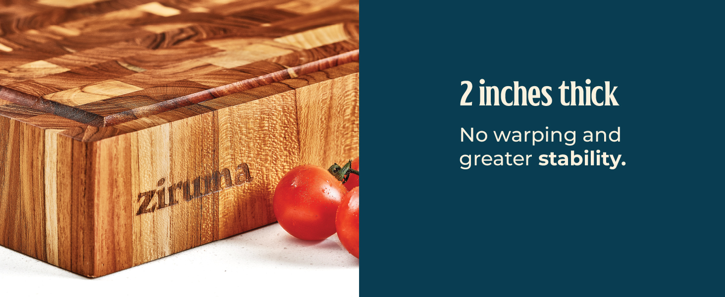 Large End Grain Butcher Block Cutting Board [2" Thick