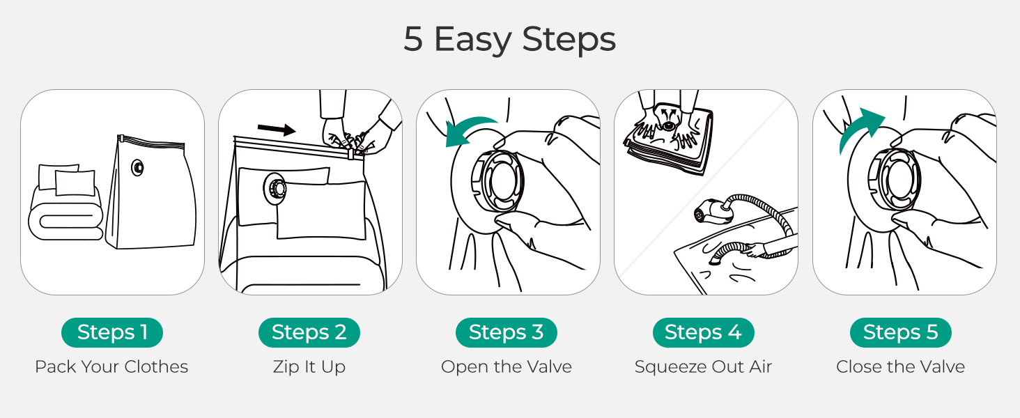 BAGSMART Vacuum Storage Bags Set