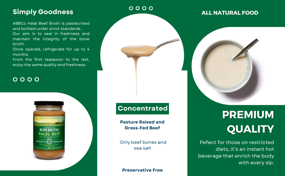 ABBCo Halal Beef Bone Broth Concentrate Beef Flavor Goodness 100 New