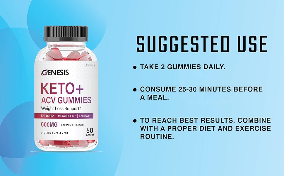 kivus Genesis Keto Gummies Genesis Keto Apple Cider Vinegar Gummies (5 Pack, 300