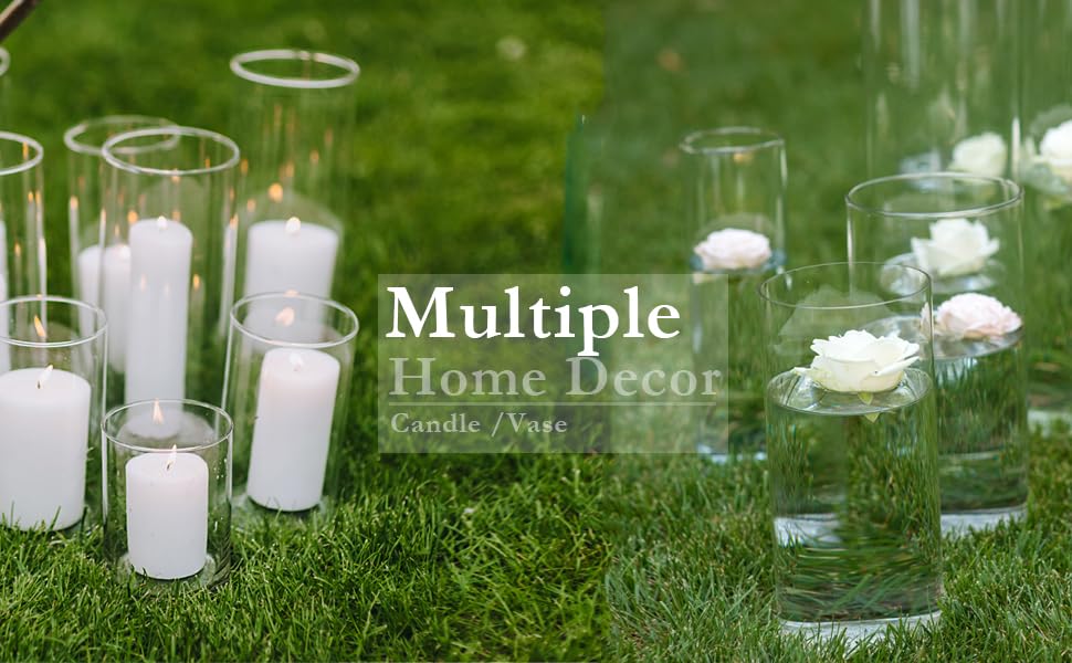 WDHODEC Clear Glass Flower Vases 6 PCS, Bud Cylinder Vase