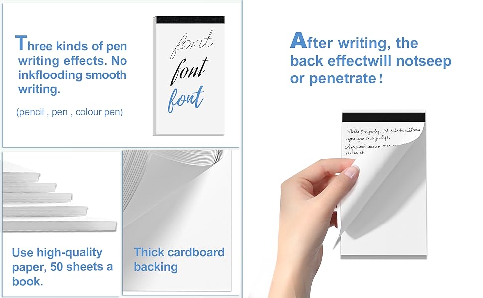 50 Sheets Blank Notepads 3x5 Inch for Students and Teacher