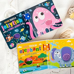 Never Touch Stroller Books (Set) on a baby blanket