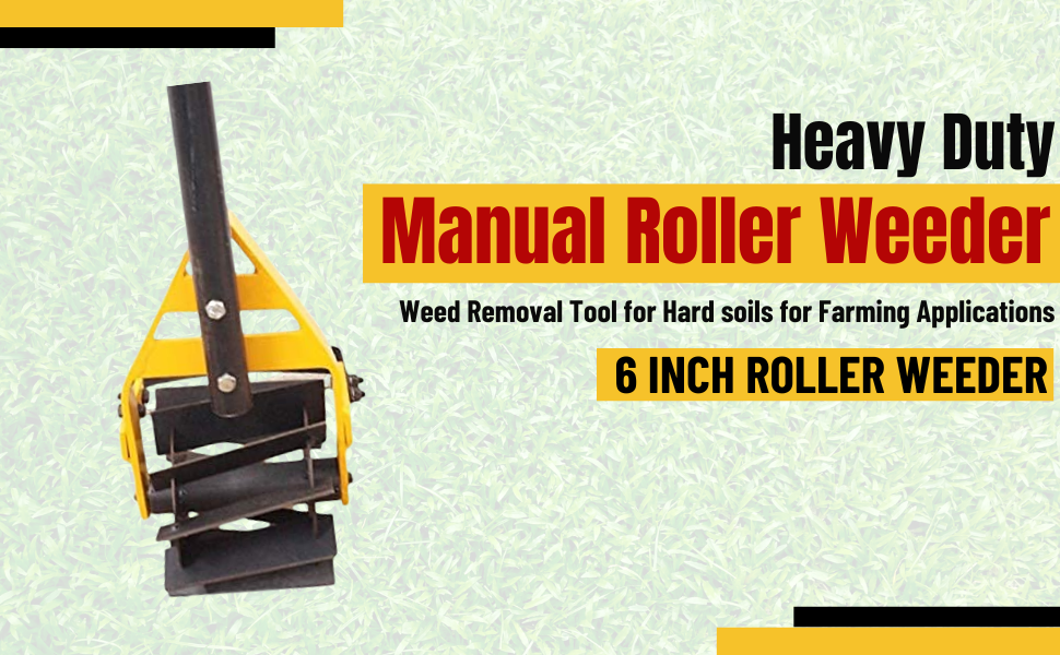 FarmCult Manual Roller Weeder, Weed Removal Tool for Hard soils for
