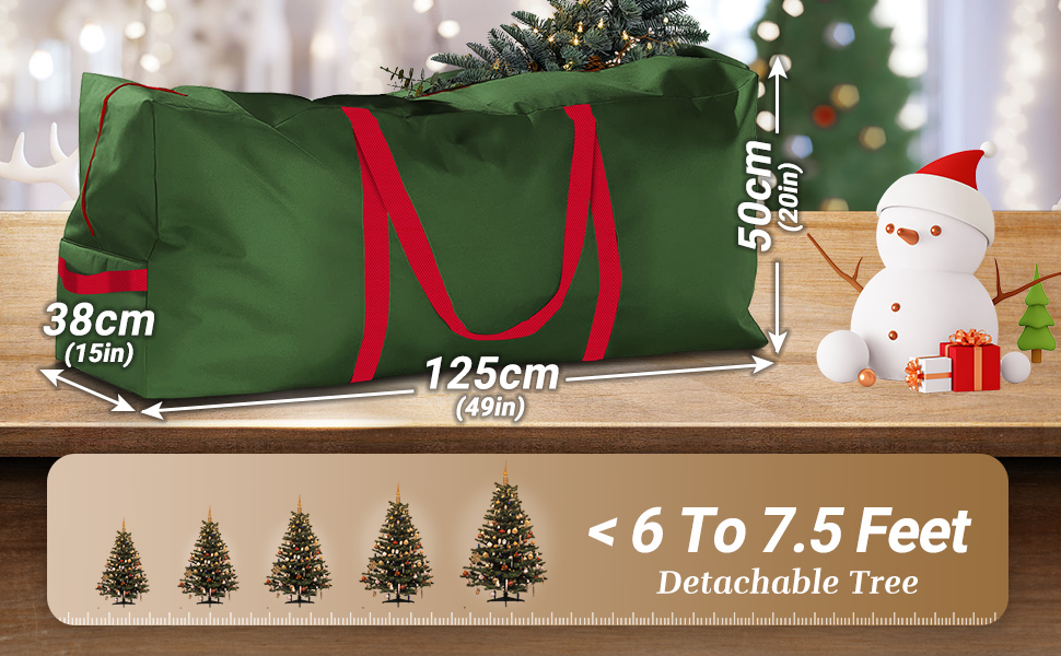 Lulizar Christmas Tree Bag, 125x50x38cm Waterproof Christmas Tree