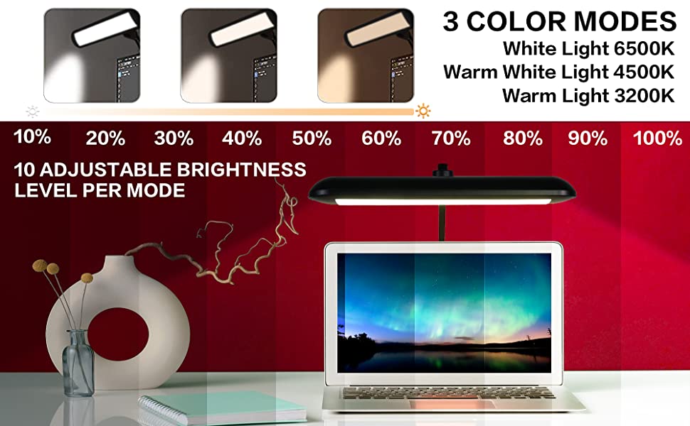 SKYLEO LED Desk Lamp Clamp Swing Arm Desk Lamps for Study Eye