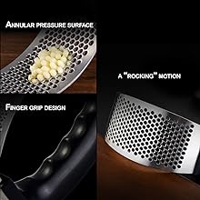 garlic, press, rocker , stainless steel, garlic mincer, crusher peeler, handle, kitchen, home