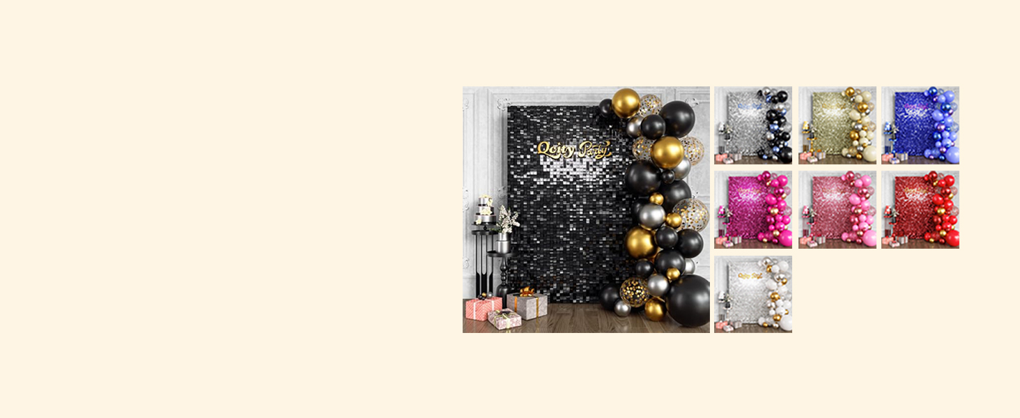 Qcity Purple Shimmer Wall Backdrop, 36PCS Square Sequin