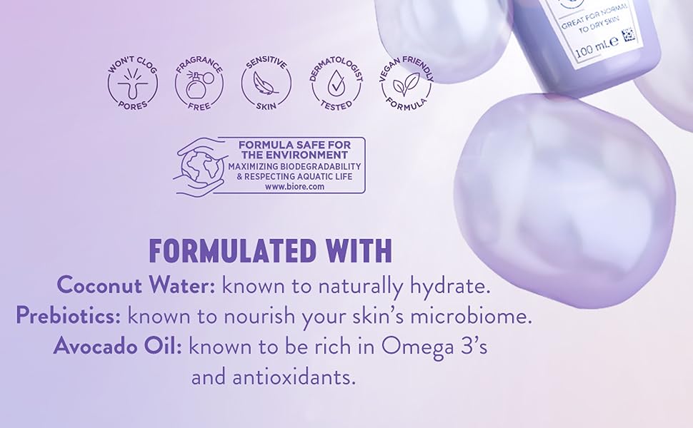 Made with coconut water and avocado oil