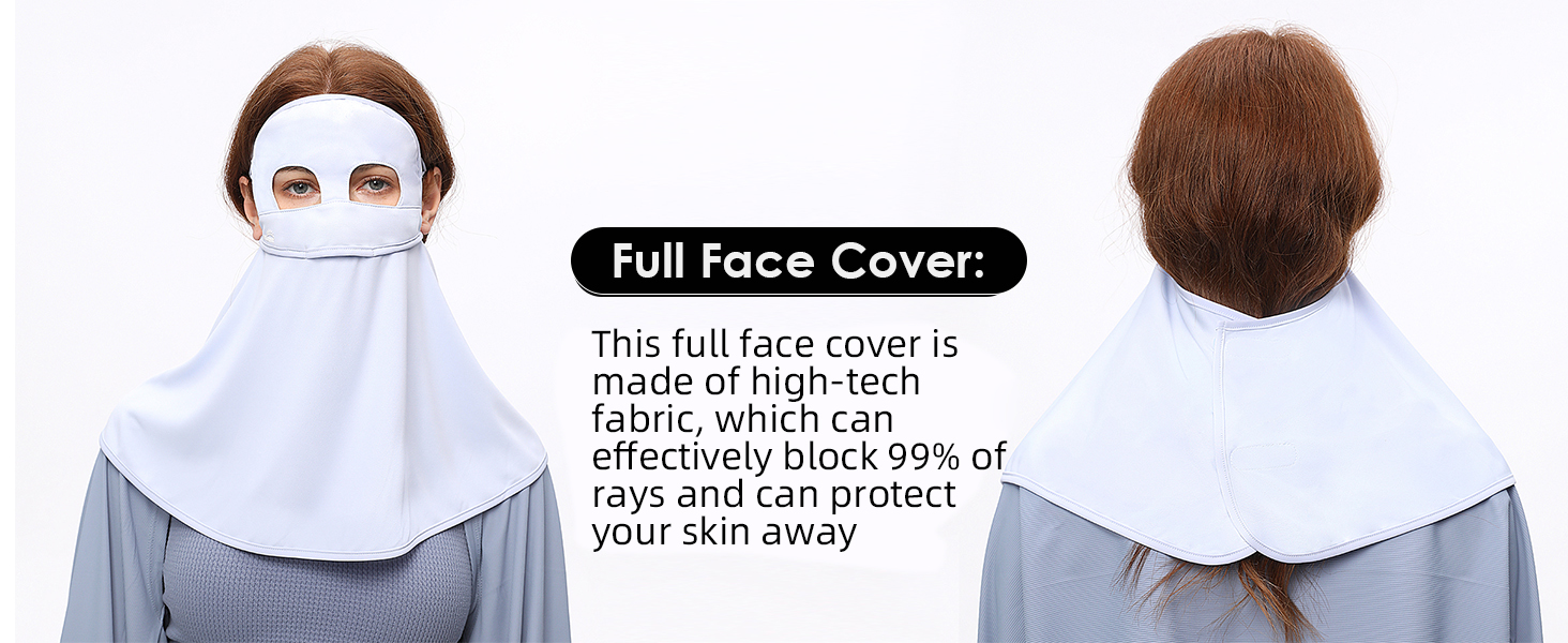 OHGOLF Women Anti UV Full Face Cover UPF 50+ Summer Face Mask