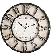 ZOOFOX 12 Inch Retro Wall Clock, Silent Non-Ticking Battery Operated Movement Decorative Round Qu...