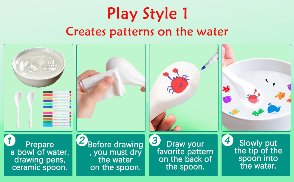 Kiddies Create Magical Floating Drawings Bundle, Magic Drawing Pens for Kids, Water Painting Pen Set