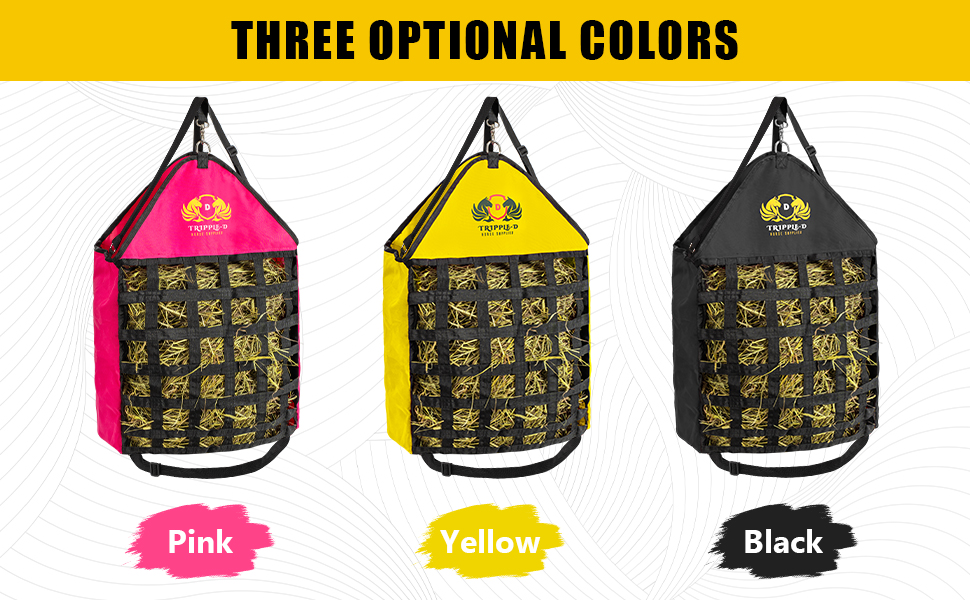 top Loading Slow Feeder hay Bag Equipment for Horses Feed net hay Bales securely, Reduces hay Waste