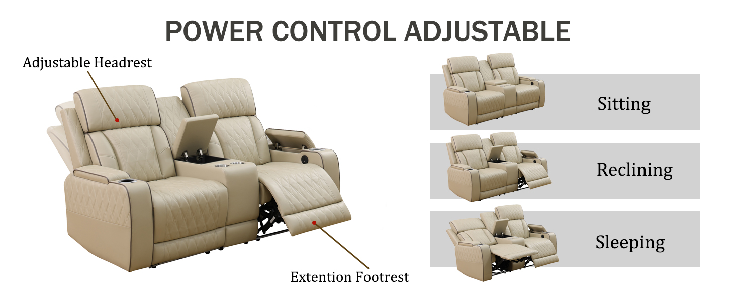 GEBADOL Power Reclining Sofa Set, Living Room Furniture Set