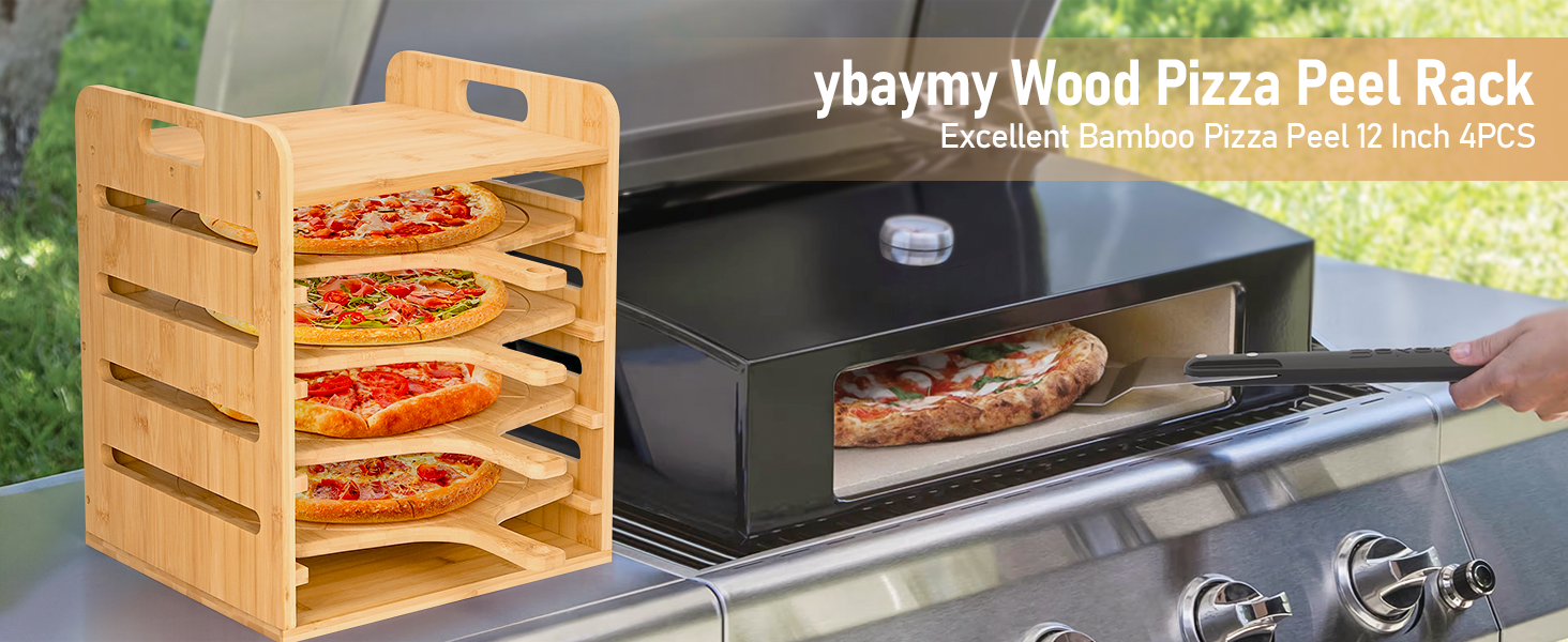Wood Pizza Peel Rack