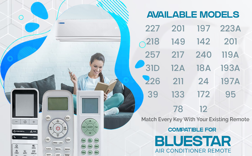 Review 7Seven® Compatible With Blue Star Ac Remote Original 227 12 Blue Star 1.5 Ton Ac Remote