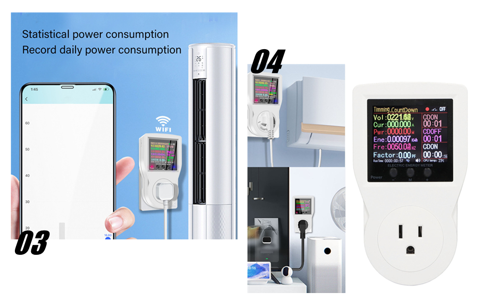 Electricity Usage Monitor Plug WiFi Intelligent Outlet Plug in Socket