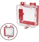 HiLKCO Emergency Stop & Wall Switch Push Button Lockout Box, Transparent High-Strength Resin, Imp...