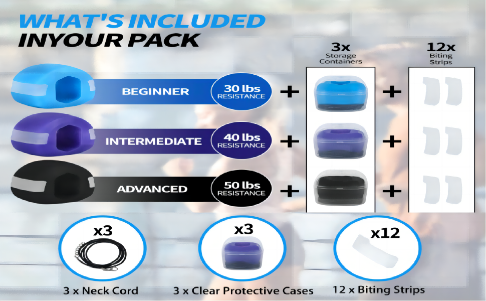 Gzloosehzf Jaw Exerciser Pack 3 Trainer For Jawline, Jaw Shaper, Wave