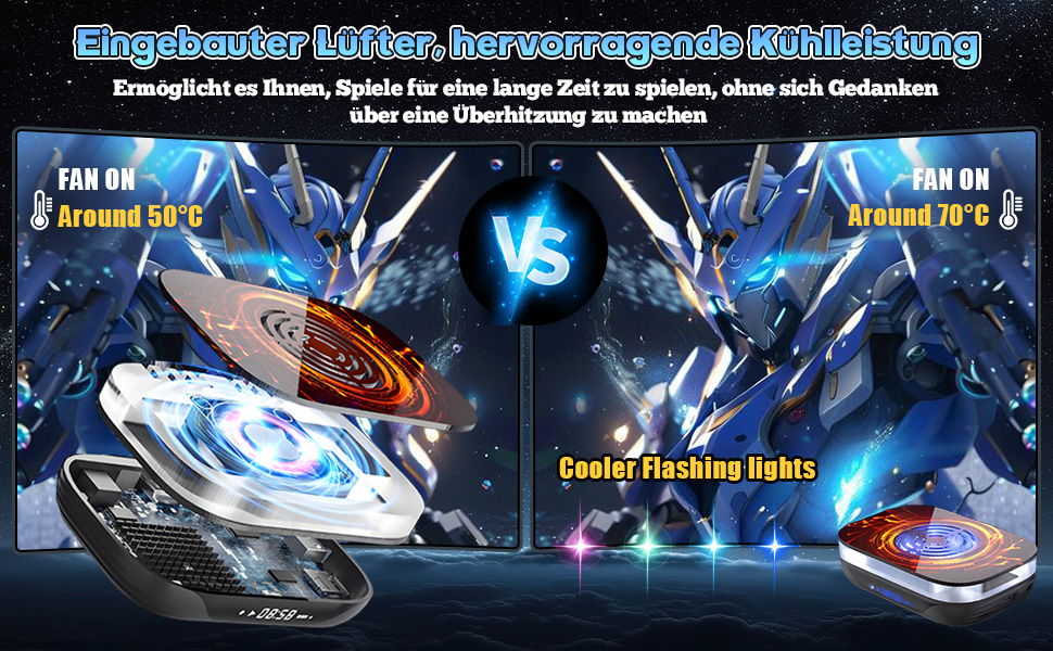 Eingebauter Lüfter,schnelle Abkühlung,Kühler,256G,Retro Konsole,plug and play