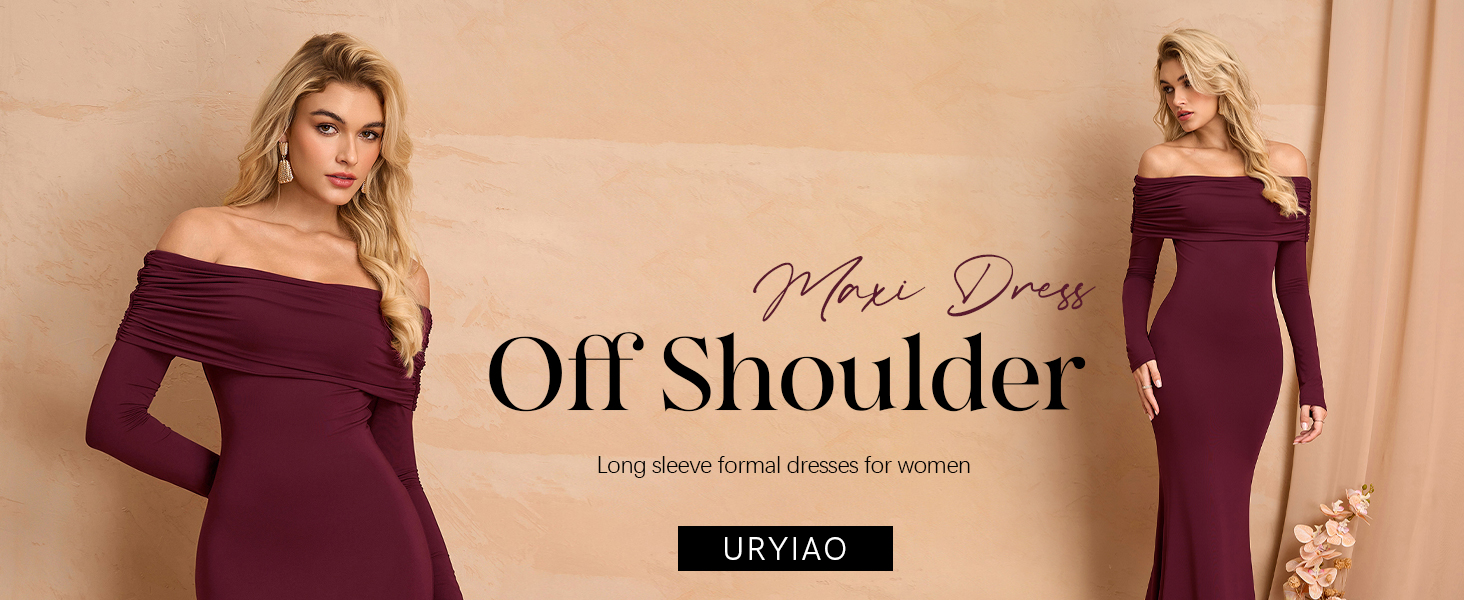 off shoulder maxi dress