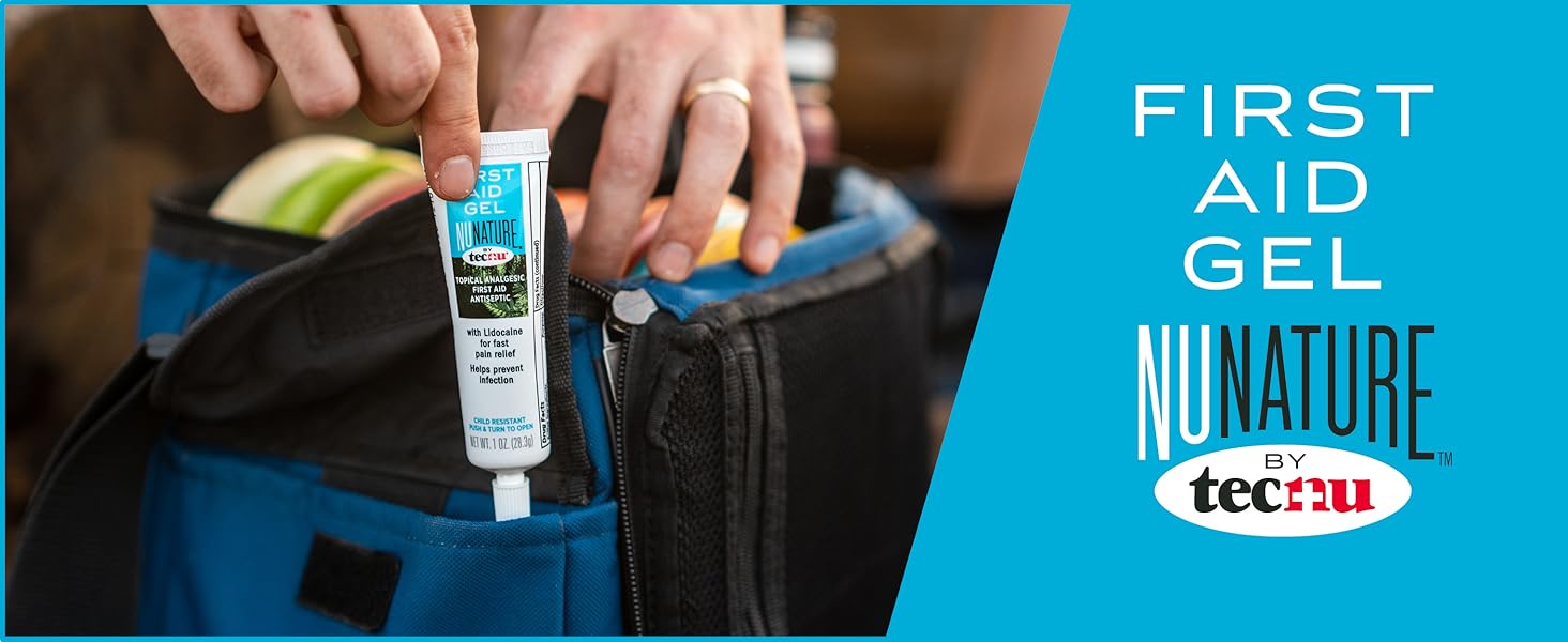 Tecnu NuNature First Aid Gel with Lidocaine, 1 Oz, Dual Action Topical Minor Burn