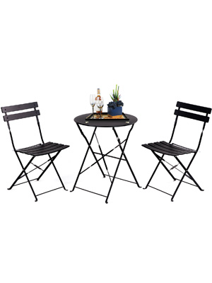 Grand patio Bistro Set 3 Pieces, Garden Furniture Set, Folding 2 Chairs and 1 Table, Weather-Resistant, Patio Table Chairs for Balcony,Yard, Garden (Black) 13 bistro set