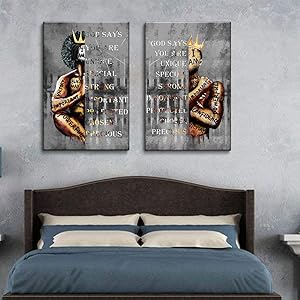 African American Wall Art Inspirational Quotes Black King Wall Decor Poster Ready to Hang