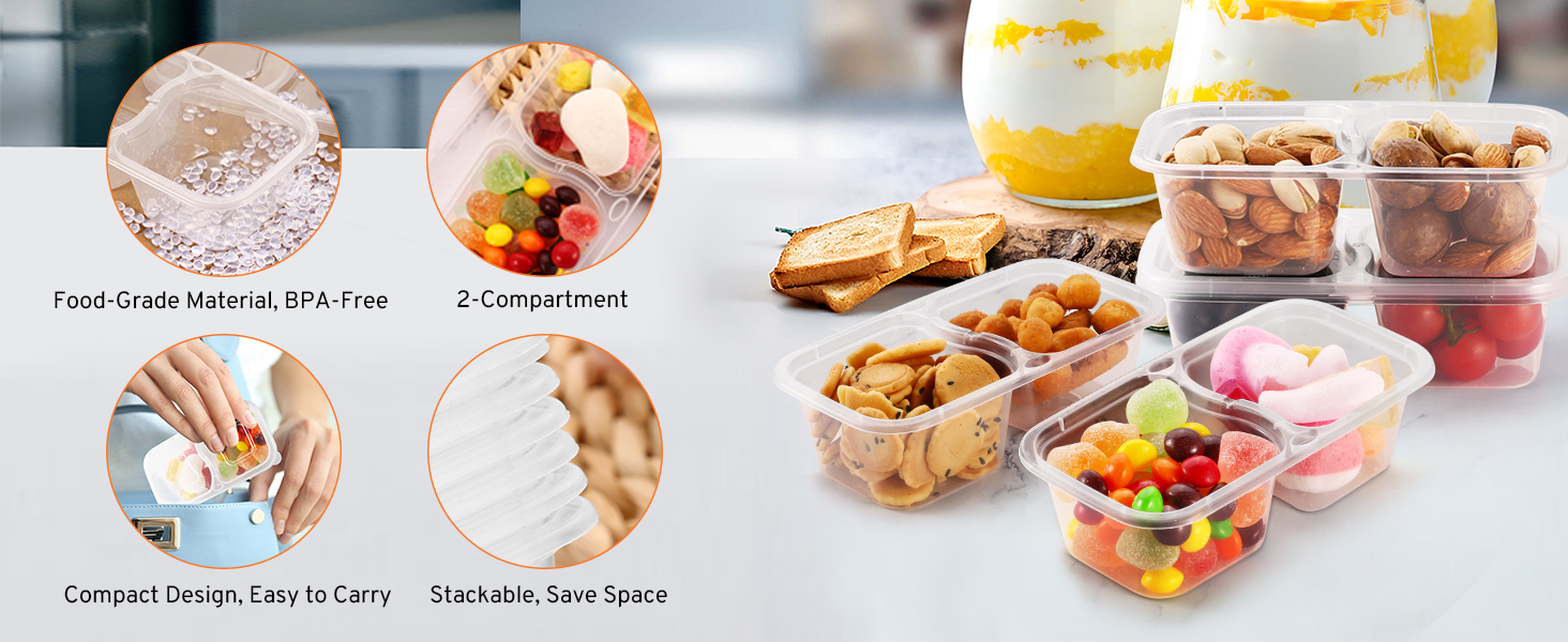 double compartment condiment containers