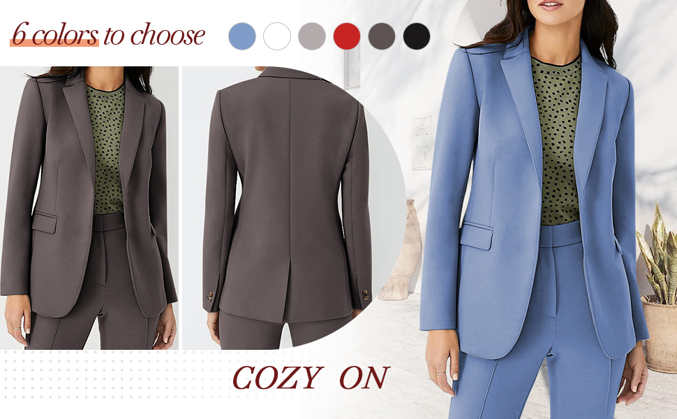 long sleeves basic classic suit jacket lapel collar long removable shoulder pads blazer cardigan