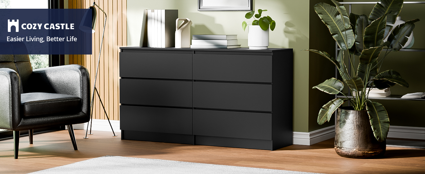 六抽双排柜 黑1