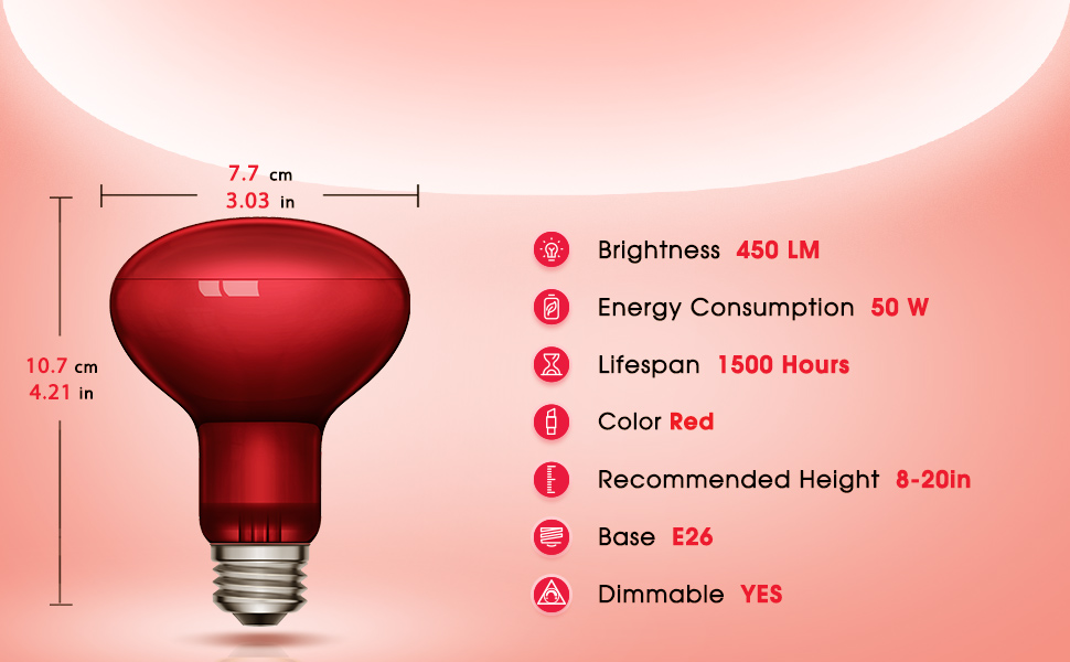 Briignite Heat Lamp Bulbs, UVA Reptile Light, Red Heat Lamp