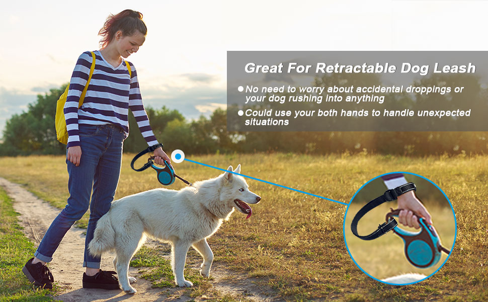 PetBonus Short Dog Leash, Safety Wrist Strap for