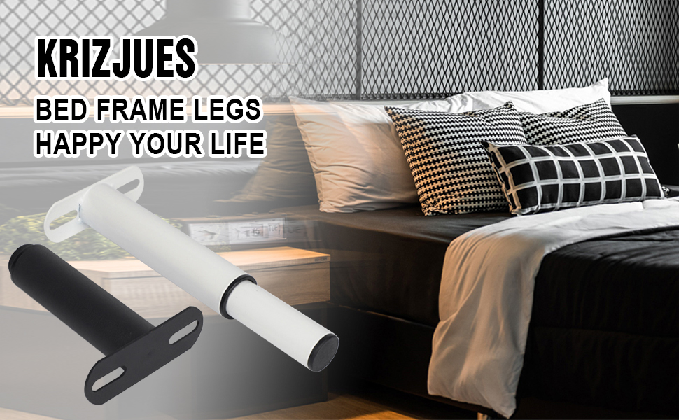KRIZJUES Bed Support Legs, Metal Bed Frame Legs, Adjustable