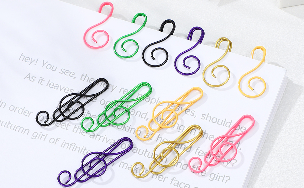 Didiseaon 100 Pcs Music Paper Clips Metal Musical Notes