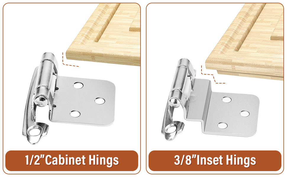 Hinges, 6 Pack 3 Pairs 3/8 Inch Inset Door