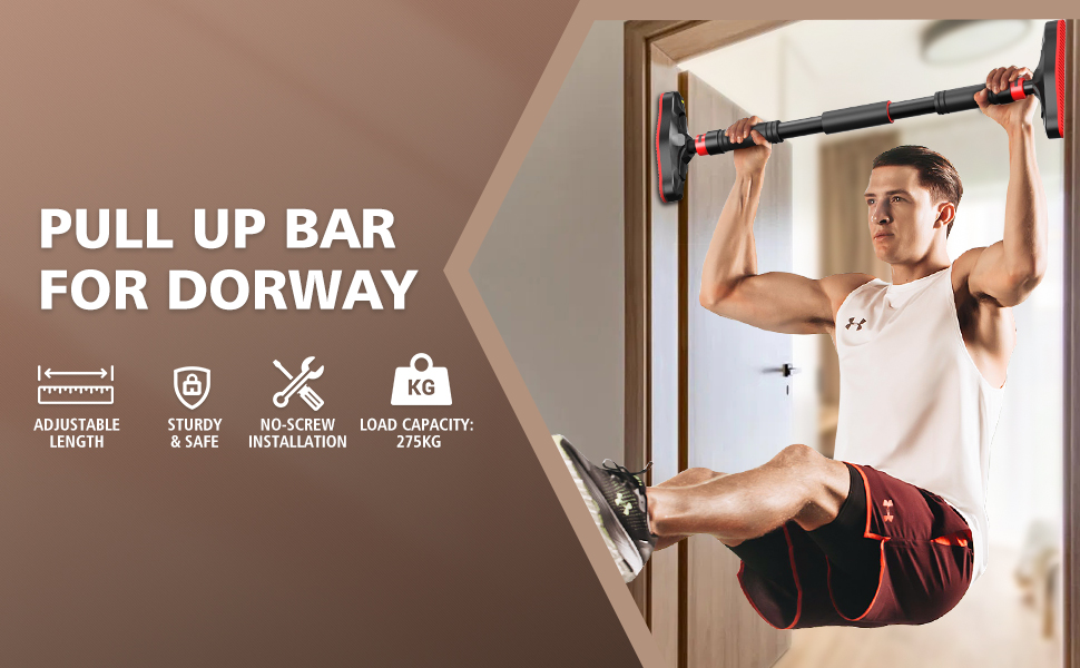 ATHSPO Pull Up Bar for Doorway, Adjustable Door Frame Pull