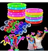 Glow in the Dark Party Favor Supplies for Kids 24 PCS, Halloween Glow Sticks & Neon Glasses for T...