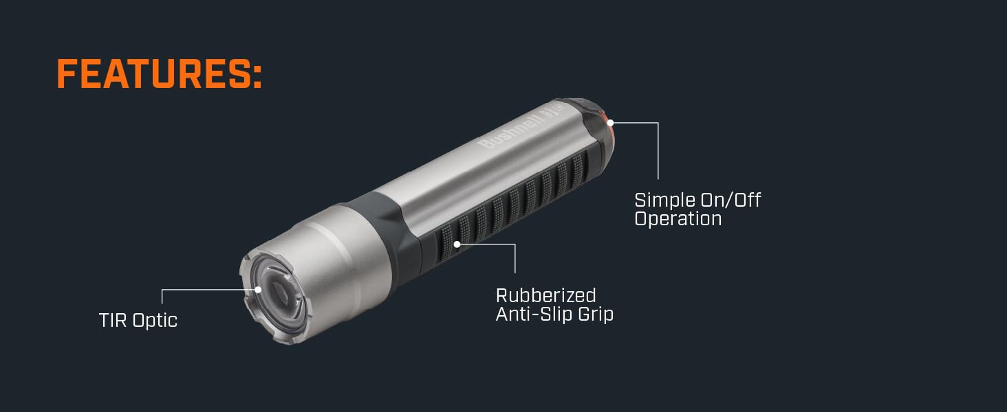 Bushnell Flashlight Rechargeable 500L Rubicon Series Compact
