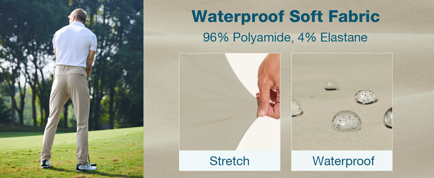 stretch slim fit golf pants for men for travel casual hiking work business size 30 32 34 36 38 40