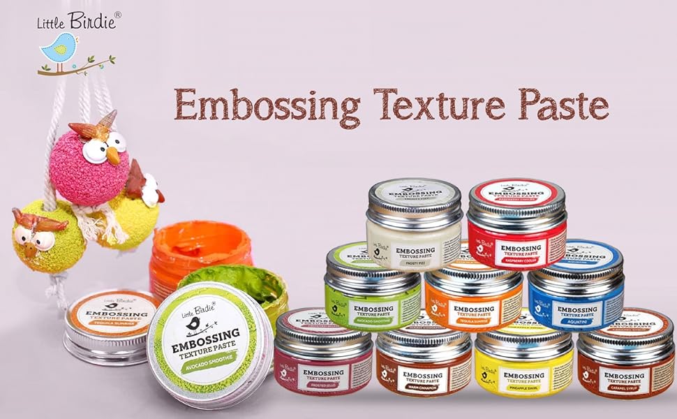 LITTLE BIRDIEEmbossing Texture Paste 50gm Tequila Sunrise(pack of 2