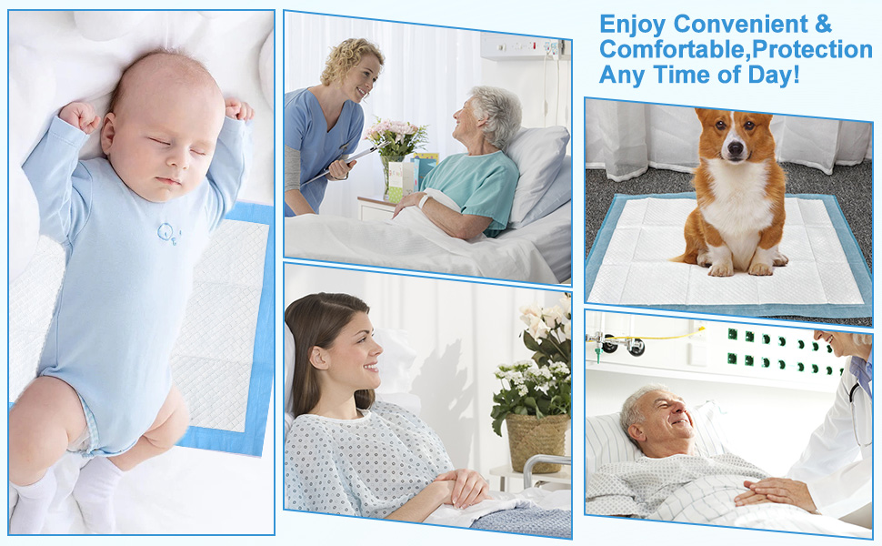 100 Pack Disposable Changing Pads,RAIBEATTY Disposable Bed Pads,Waterproof Diaper