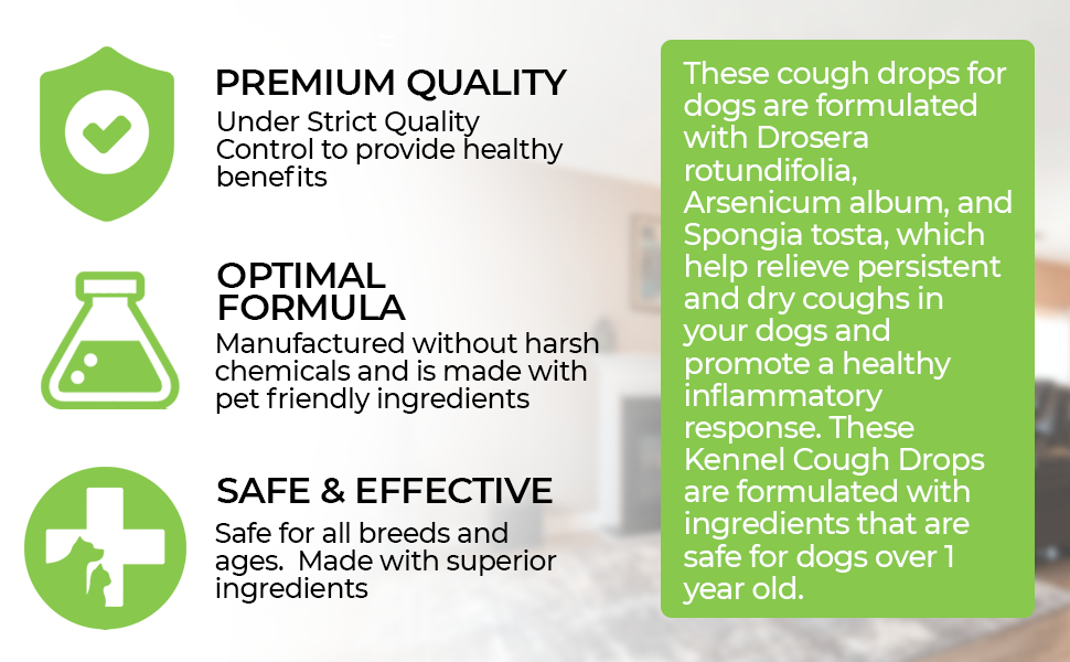 Vet Worthy Kennel Cough Drops for Dogs Dog Supplement for Dry Kennel Cough Relief
